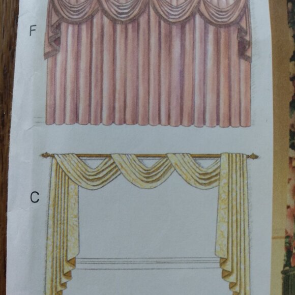 Vintage Vogue 2670 Curtains Sewing Pattern Swags Jabots UNCUT - Picture 4 of 16